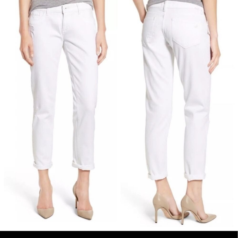 DL1961 Riley Boyfriend Jeans in Milk White